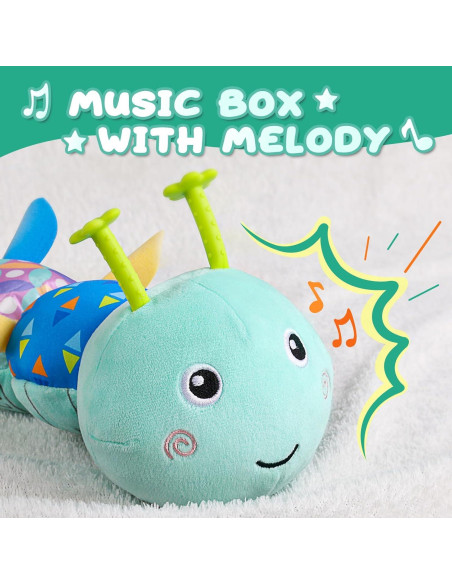 Juguete Musical Suave para Bebés AWOTOY Oruga Azul 0-12 Meses