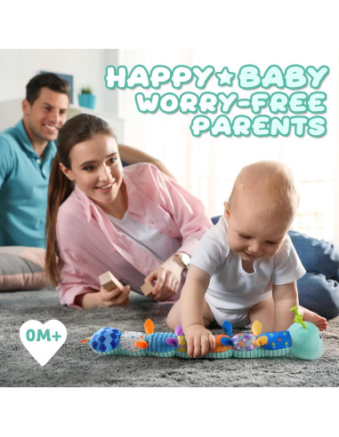 Juguete Musical Suave para Bebés AWOTOY Oruga Azul 0-12 Meses