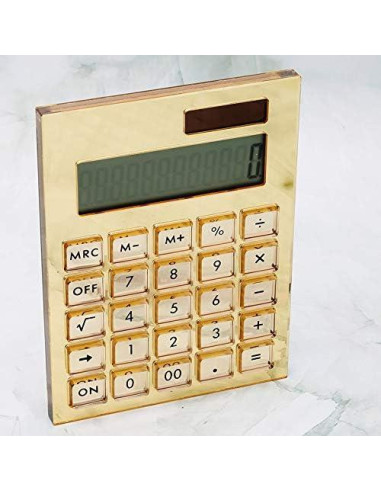 Calculadora Acrílica EXPUTRAN con Soporte, Pantalla LCD 12 Dígitos