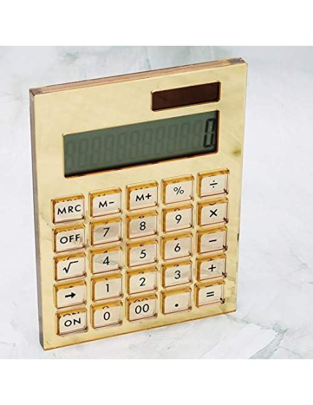 Calculadora Acrílica EXPUTRAN con Soporte, Pantalla LCD 12 Dígitos