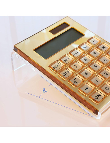 Calculadora Acrílica EXPUTRAN con Soporte, Pantalla LCD 12 Dígitos