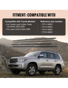 Sellos de Moldura de Ventana GZYF para Toyota Prado 2003-2009 2