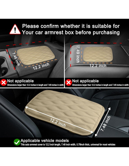 Funda Almohadilla Consola Central Auto Amiss Beige Universal