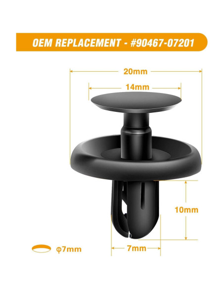GOOACC 100 Clips Sujetadores Tipo Empuje para Toyota y Lexus