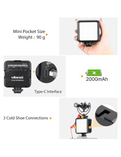 Luz de Video LED ULANZI VL49 2000mAh con 3 Zapatas Frías 2