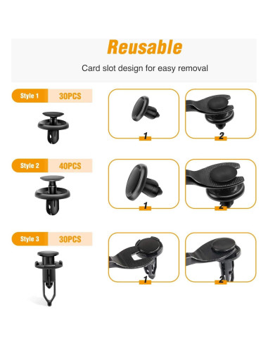 GOOACC 100 Clips Sujetadores Tipo Empuje para Toyota y Lexus