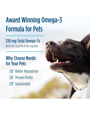 Omega-3 para Mascotas Nordic Naturals - 90 Gelatinas Blandas - 330 mg DHA