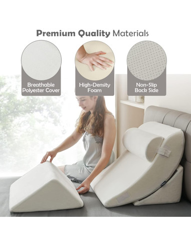 Juego de Almohadas en Cuña Ortopédica Ganaver 4 Piezas