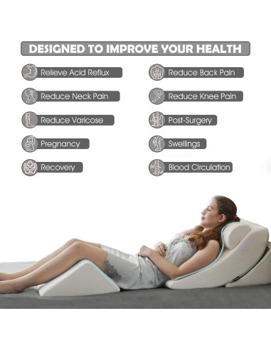 Juego de Almohadas en Cuña Ortopédica Ganaver 4 Piezas