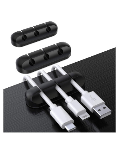 SOULWIT Clips Sujetacables Autoadhesivos Silicona - 3 Piezas