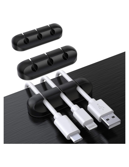 SOULWIT Clips Sujetacables Autoadhesivos Silicona - 3 Piezas