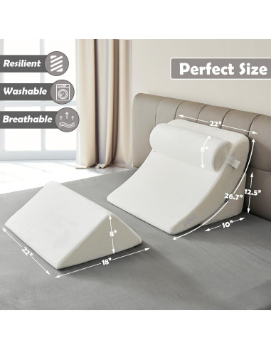 Juego de Almohadas en Cuña Ortopédica Ganaver 4 Piezas