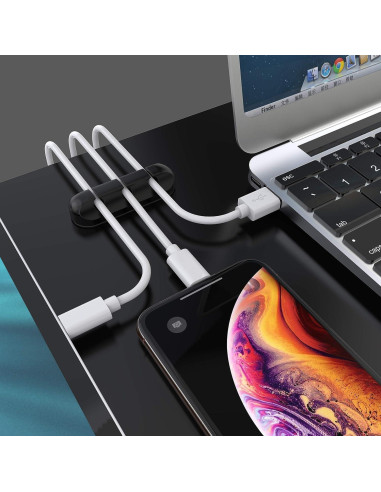 SOULWIT Clips Sujetacables Autoadhesivos Silicona - 3 Piezas