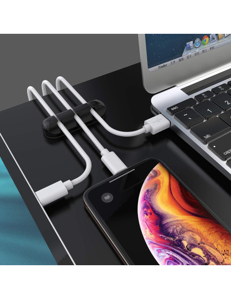 SOULWIT Clips Sujetacables Autoadhesivos Silicona - 3 Piezas