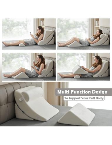 Juego de Almohadas en Cuña Ortopédica Ganaver 4 Piezas