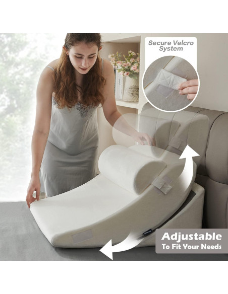 Juego de Almohadas en Cuña Ortopédica Ganaver 4 Piezas Juego de Almohadas en Cuña Ortopédica Ganaver 4 Piezas