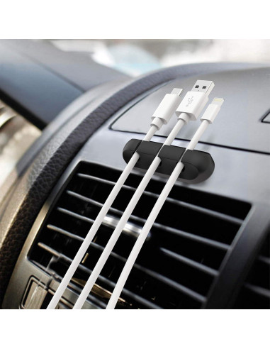 SOULWIT Clips Sujetacables Autoadhesivos Silicona - 3 Piezas