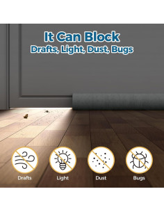 2 Tapones de Corrientes de Aire Augblinds 81 cm Ajustables Gris 2