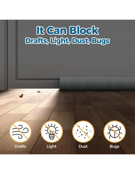 2 Tapones de Corrientes de Aire Augblinds 81 cm Ajustables Gris