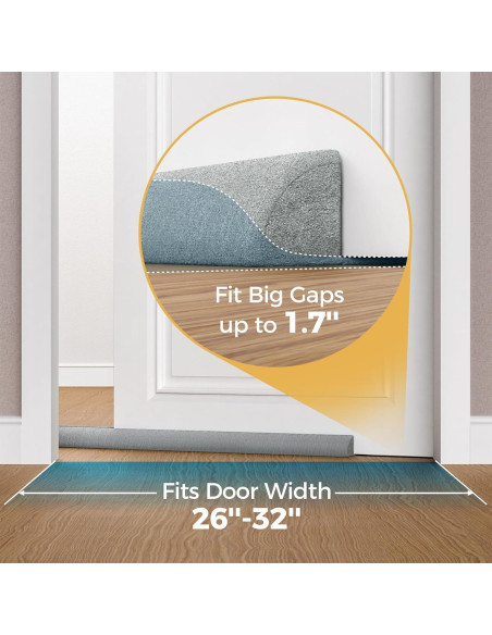 2 Tapones de Corrientes de Aire Augblinds 81 cm Ajustables Gris