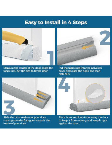 2 Tapones de Corrientes de Aire Augblinds 81 cm Ajustables Gris