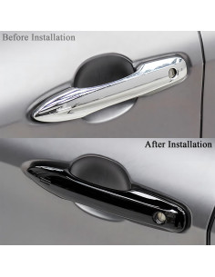 Cubierta Protectora Manija Puerta Auto Zacxoxsr ABS Negro Brillante 2