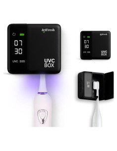Soporte desinfectante de cepillos de dientes UV JetFresh con pantalla LED