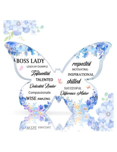 Adorno Acrílico Mariposa Azul TAGDANK para Jefa Inspiradora