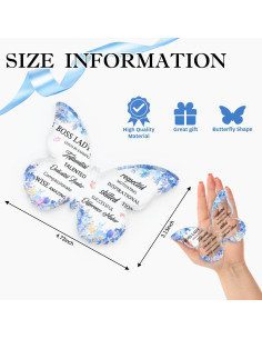 Adorno Acrílico Mariposa Azul TAGDANK para Jefa Inspiradora 2