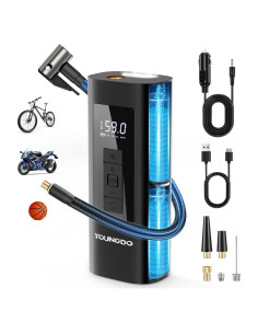 Compresor de Aire Portátil YOUNGDO 150 PSI 6000mAh Negro