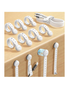 Organizador de Cables Magnético JOYROOM 12 Piezas Silicona Blanca