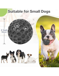 Pelota de perro DISSKNIC pequeña negra para masticar y jugar 2