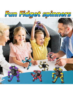 12pcs Juguetes Antiestrés Giradores Deformables para Niños 2