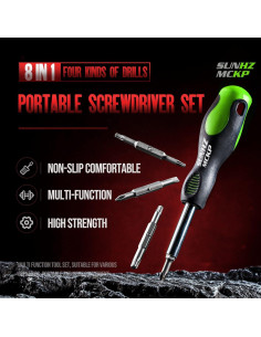 Destornillador 8 en 1 SUNHZMCKP, portátil y ergonómico 2