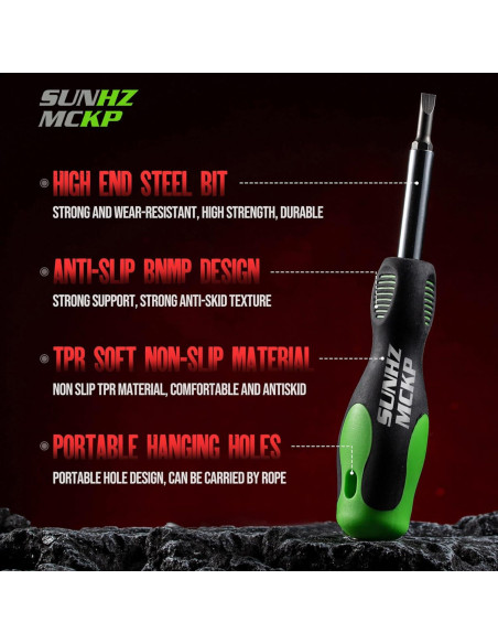 Destornillador 8 en 1 SUNHZMCKP, portátil y ergonómico