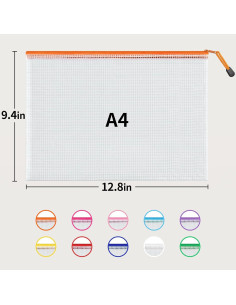 Bolsas de Malla con Cierre JARLINK A4 24 Pcs Multicolor 2