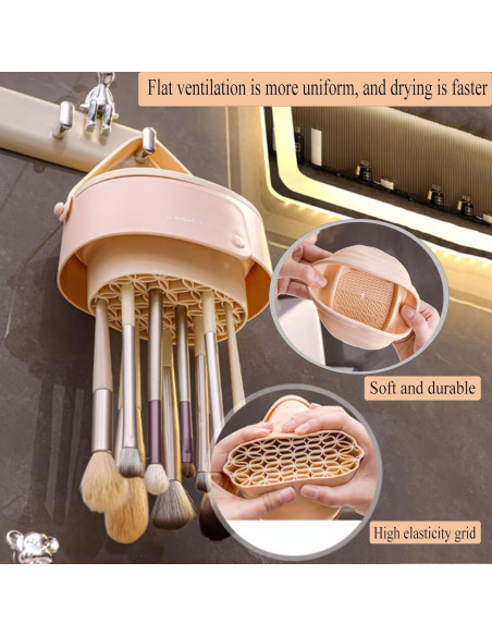 Alfombrilla Limpiadora de Brochas GOLIKEE 3 en 1 Silicona Khaki