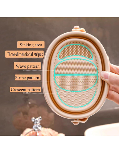 Alfombrilla Limpiadora de Brochas GOLIKEE 3 en 1 Silicona Khaki