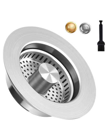 Colador Tapón de Drenaje CARUUYI Acero Inoxidable 3-en-1 Colador Tapón de Drenaje CARUUYI Acero Inoxidable 3-en-1