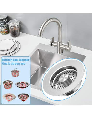 Colador Tapón de Drenaje CARUUYI Acero Inoxidable 3-en-1