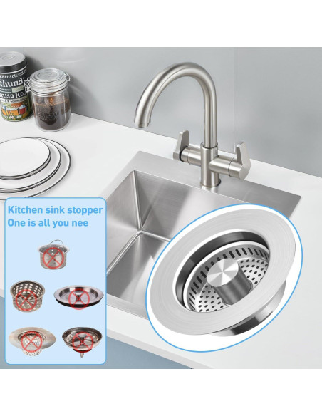 Colador Tapón de Drenaje CARUUYI Acero Inoxidable 3-en-1 Colador Tapón de Drenaje CARUUYI Acero Inoxidable 3-en-1