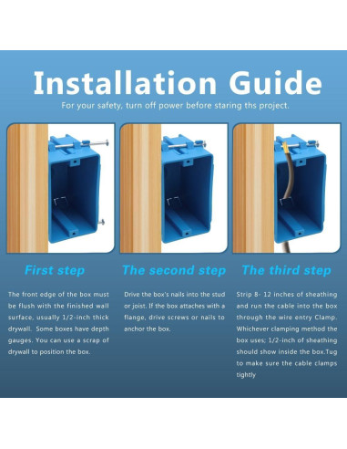 Caja de salida eléctrica XGGYA 1 gang azul 18 in ETL