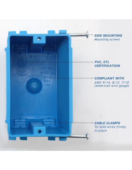 Caja de salida eléctrica XGGYA 1 gang azul 18 in ETL