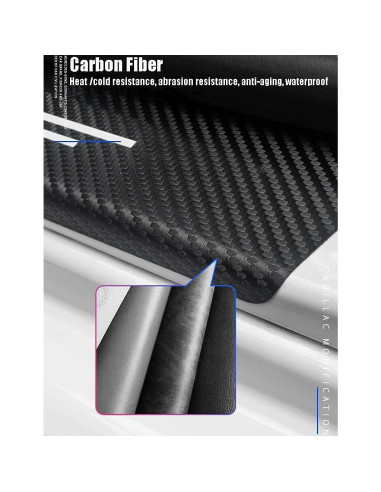 4 Protectores de Umbral de Puerta DAOPERS CHAXEL Fibra Carbono