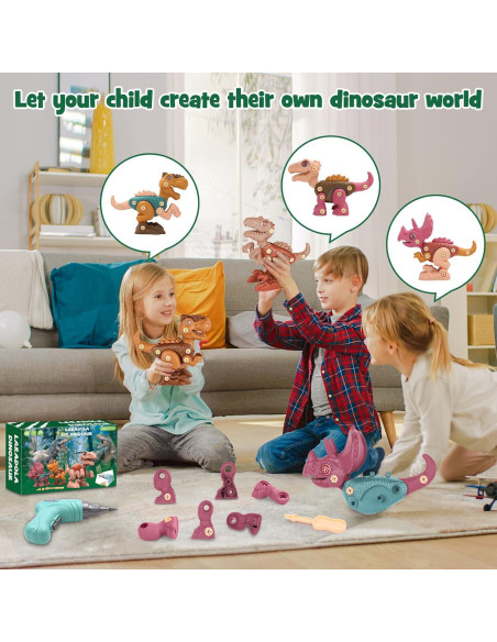 Juguete de Dinosaurio Desmontable Laradola con Taladro Eléctrico