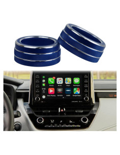 Anillo de Cubierta Botón Aire Acondicionado KEEGTBOX Azul para Toyota Corolla 2020-2022