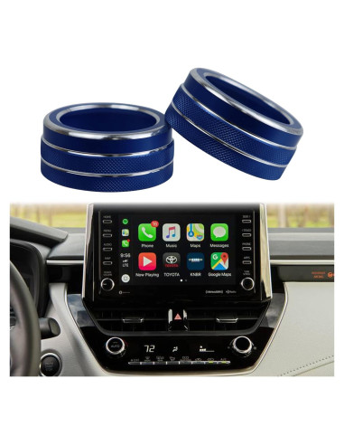 Anillo de Cubierta Botón Aire Acondicionado KEEGTBOX Azul para Toyota Corolla 2020-2022