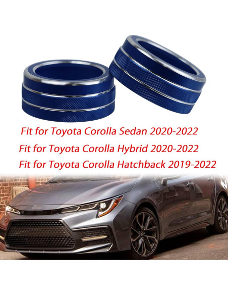 Anillo de Cubierta Botón Aire Acondicionado KEEGTBOX Azul para Toyota Corolla 2020-2022