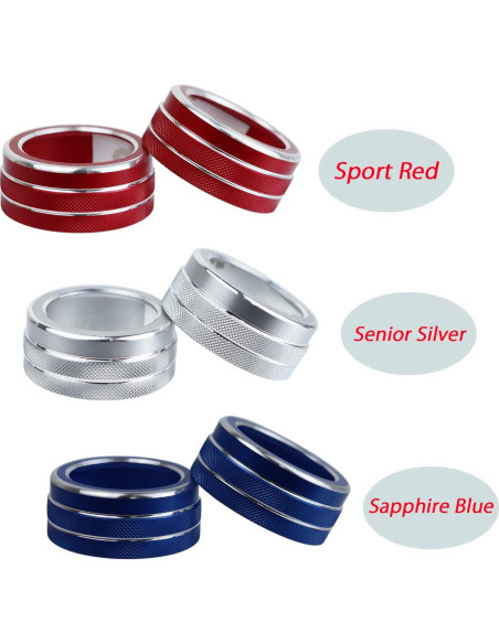 Anillo de Cubierta Botón Aire Acondicionado KEEGTBOX Azul para Toyota Corolla 2020-2022