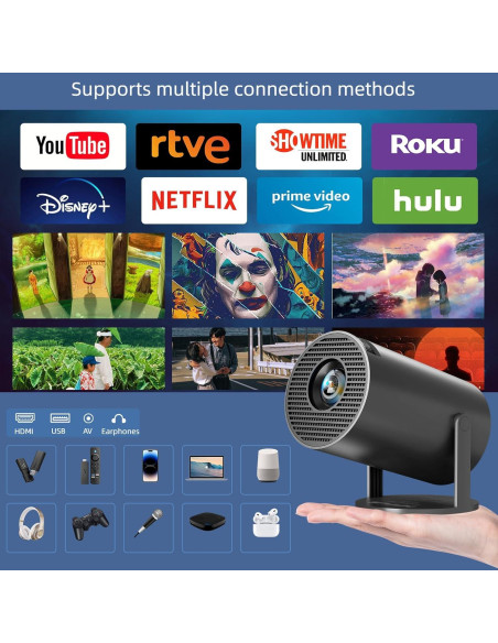 Proyector Mini Inteligente DwellDreams HY300 Pro 4K WiFi Bluetooth